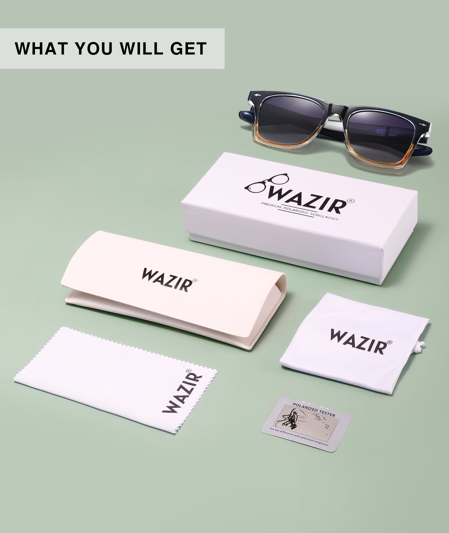 WAZIR Sunglasses Classic Black Frame